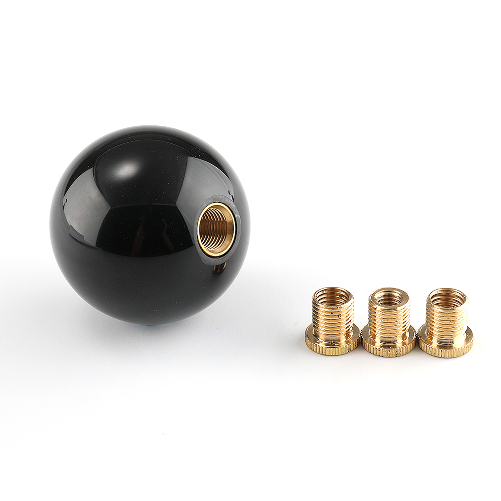 new Universal Round Shifter Knob Black 8 Ball Racing Acrylic Speed Gear Shifter with 3 Adapters Fit for 2025 Manual Vehicles