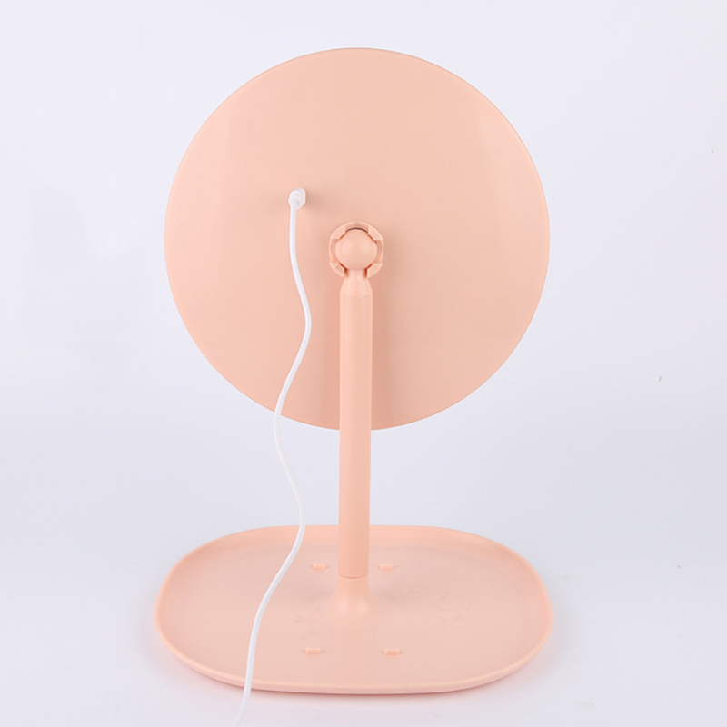 LED Makeup Mirror Touch Tricolor Light 360 ° Rotating Portable Beauty Mirror Removable Makeup Mirror Bottom Storage Box