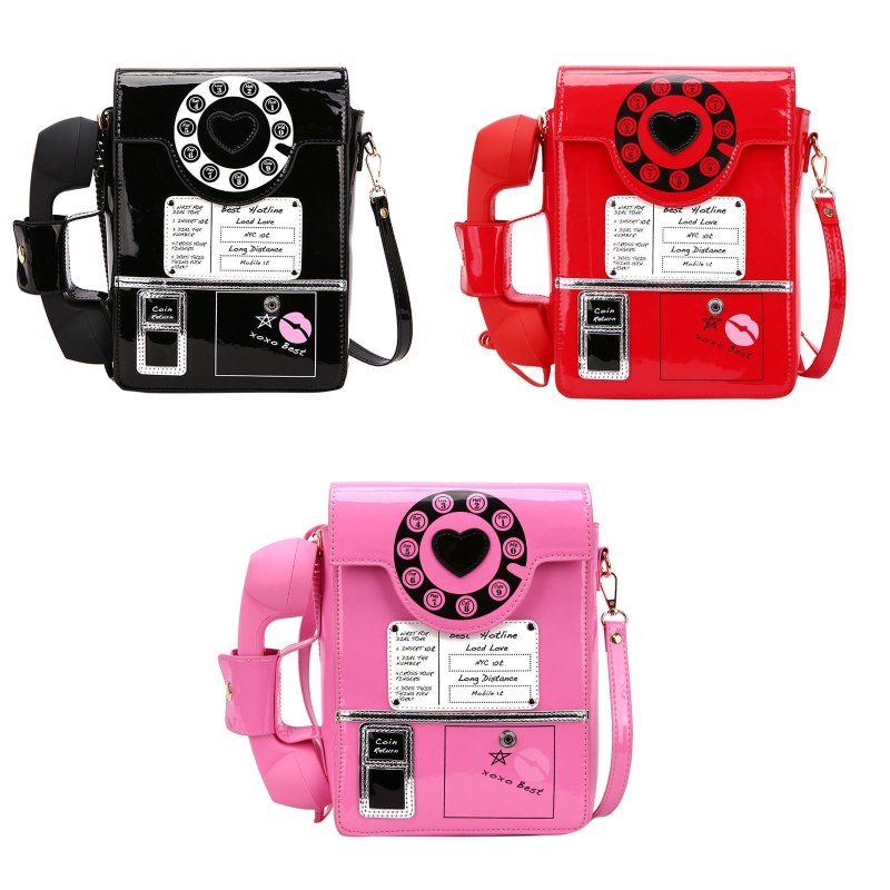 Women Telephone Shaped Handbag and Purses Retro Phone Top-Handle Shoulder Bags Crossbody for Adjustable Strap for Girls Gift