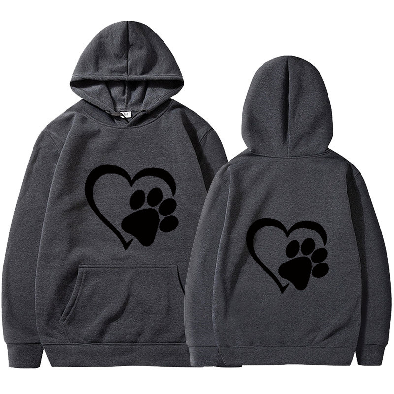 Designer Spring and Autumn Men's Cat Claw Love Couple's Hoodie Advertising Shirt