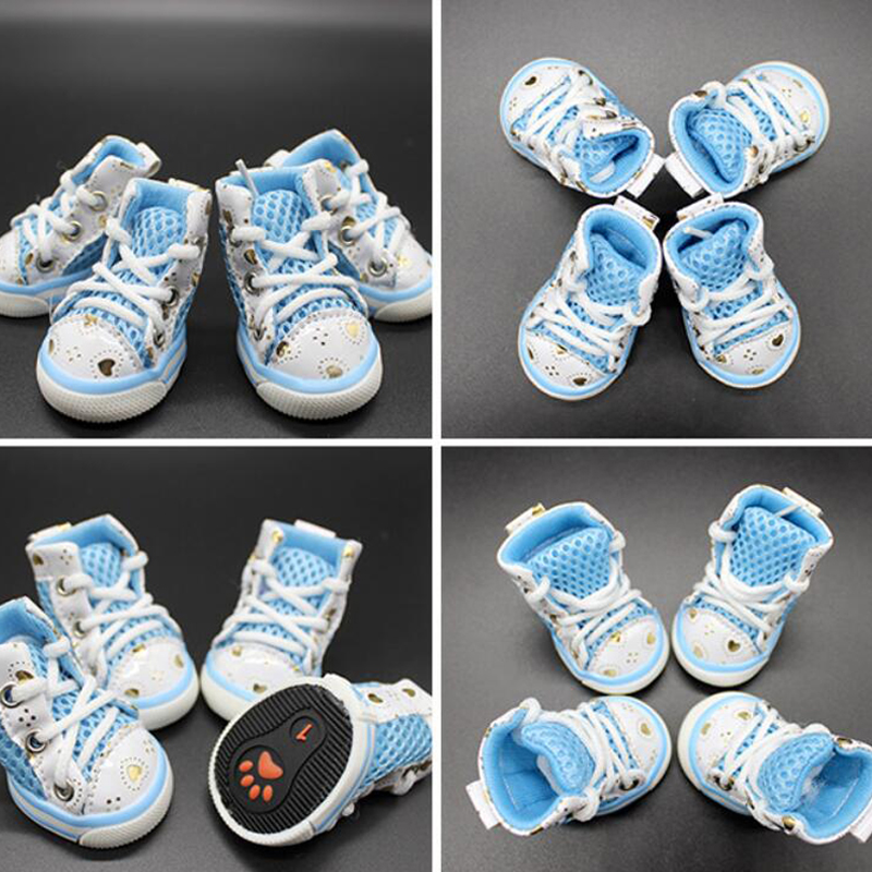Pet Dog Casual Puppy Cat Breathable Lace-up Sneakers Color Anti-slip Boots Shoes for York Chihuahua Small Medium Dogs Cats