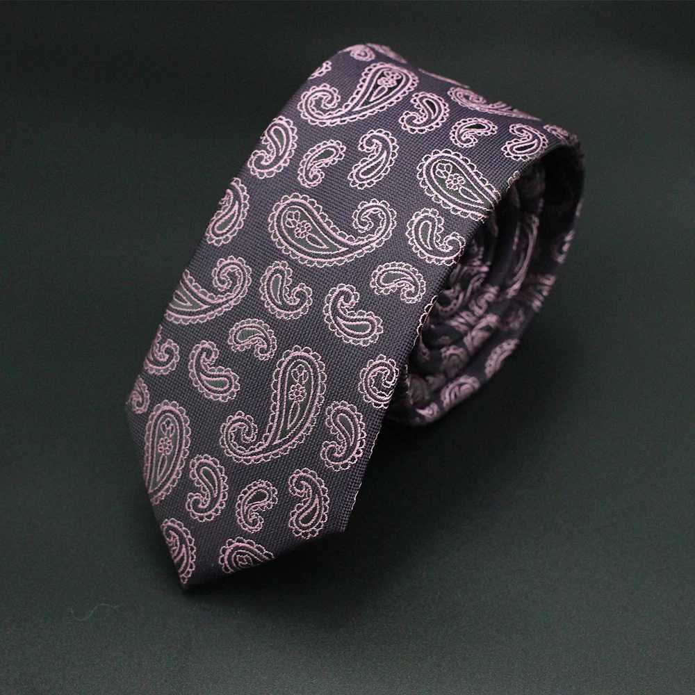 Paisley Novelty Design Silk Wedding 6cm Tie for Men Party Busin Fashion Narrow Slim Skinny Cravate Groomsmen NecktiesX241111