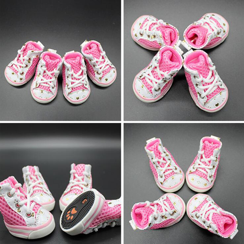 Pet Dog Casual Puppy Cat Breathable Lace-up Sneakers Color Anti-slip Boots Shoes for York Chihuahua Small Medium Dogs Cats