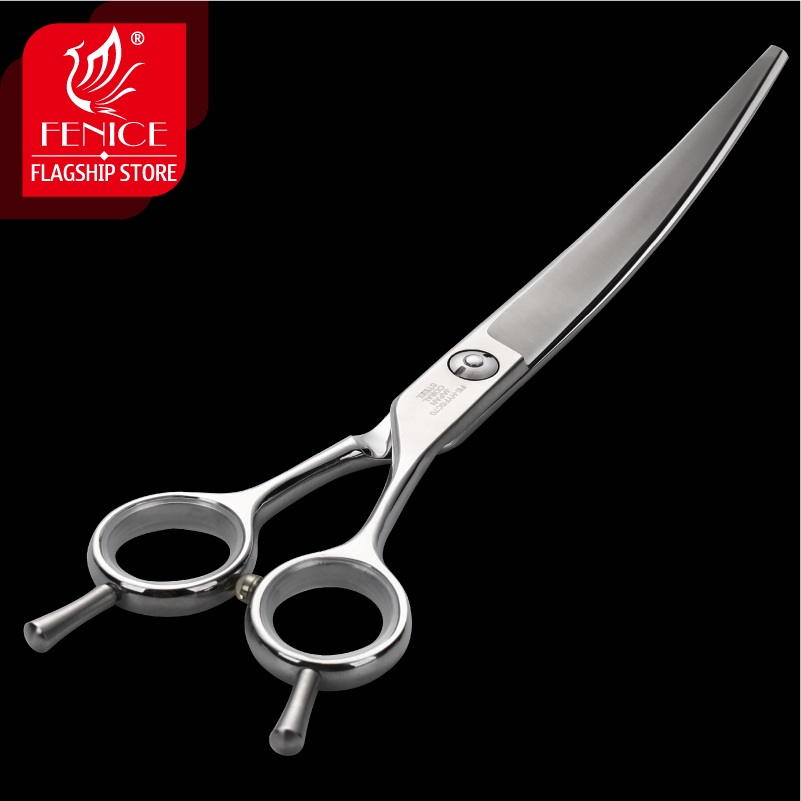 Fenice professional 7 inch pet curved scissors for dog grooming scissors cutting shears makas tijeras