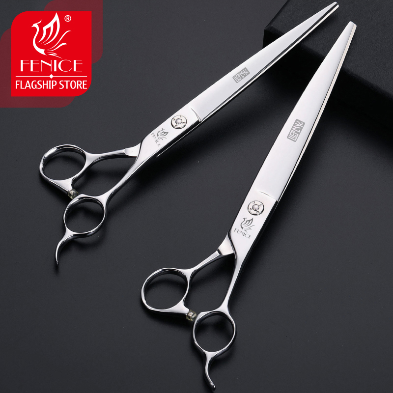 Fenice 7/ 7.5 inch pet grooming scissors dog straight cutting shears for dogs & cats animal