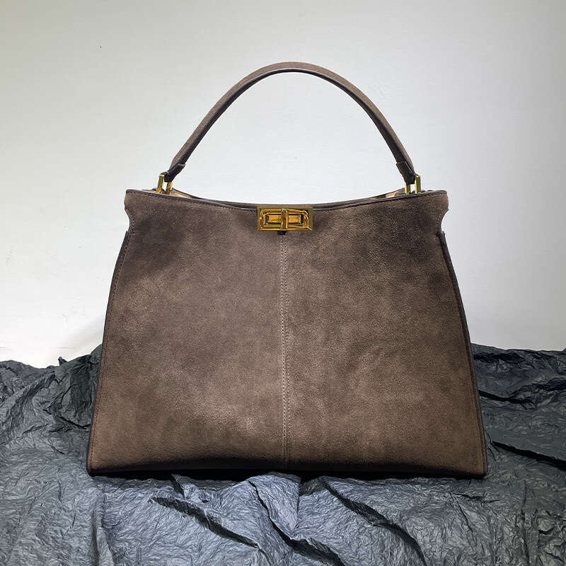 New kitten handbag commuting women's shoulder tote bag large capacity suede leather