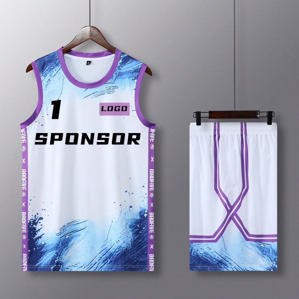Kids Adult Basketball Uniform Women & Men Basketball Jersey Child Kit O-neck Basketball Shirt Double Pocket Shorts Training Suit