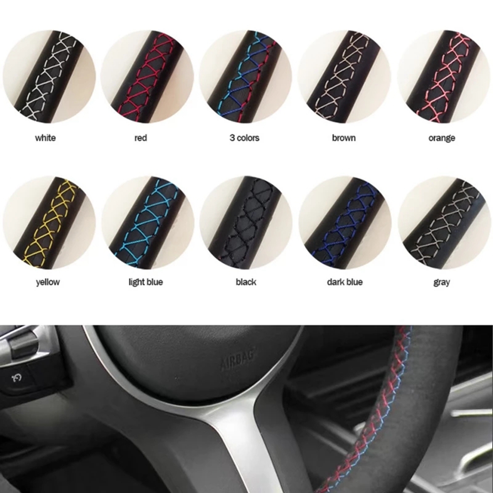 Anti-slip Black Suede Car Steering Wheel Cover For BMW 3 Series E36 E46 1995-2000 5 Series E39 1995-1999 8 Series E31 1995-1997