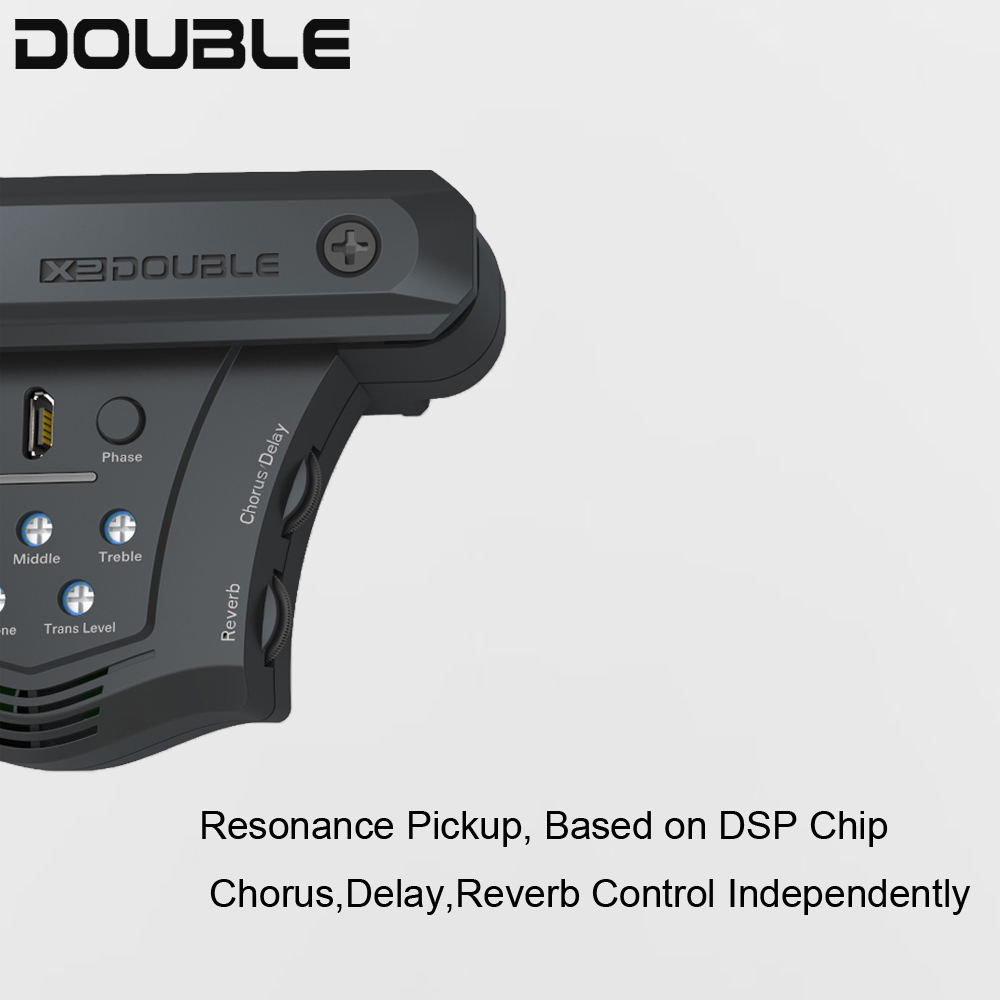 DOUBLE G0 Acoustic Guitar Pickup Chorus Delay Reverb Effects Piezo Soundhole Frequency Mic Magnetic Resonance Pickup