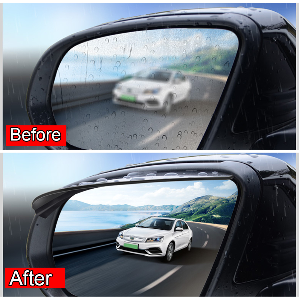 2X Car Door Side Rear View Wing Mirror Rain Visor Board Snow Guard Weather Shield Sun Shade Cover Rearview Universal Accessories