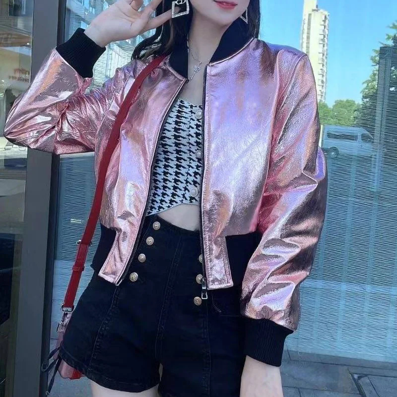 Spring Autumn Genuine Leather Jackets Real Leather Coats Women Jackets Female Sheep Leather Outwear FG5439 240408