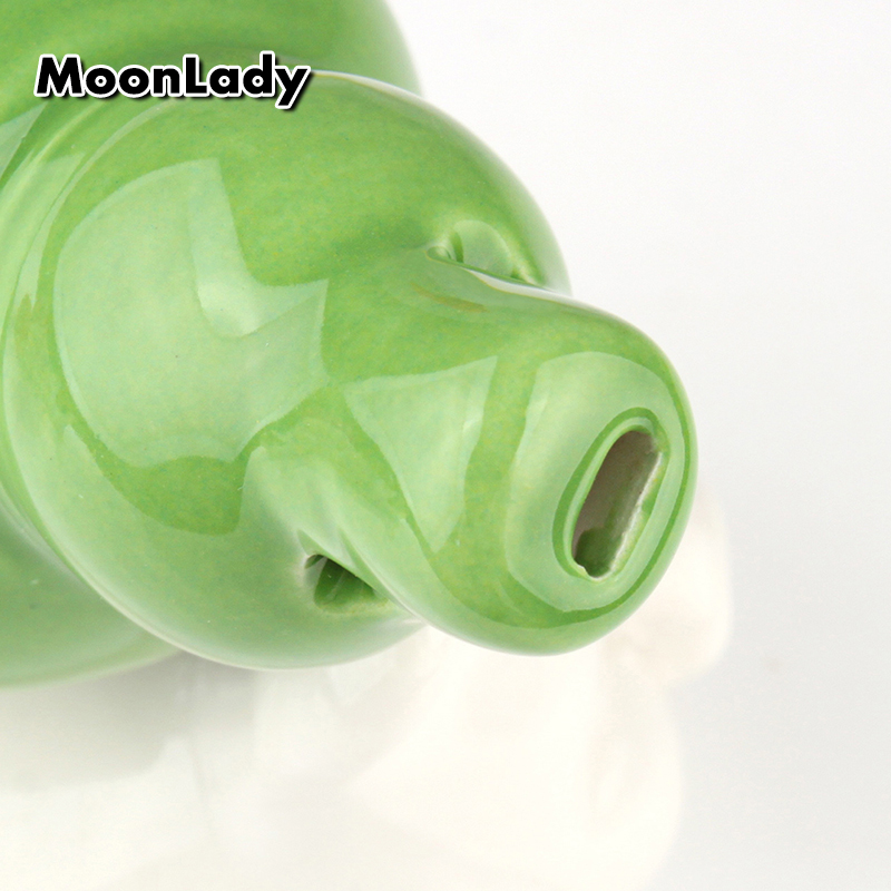 3 Colors Ocarina 6 Hole Small Gourd Ocarina Alto C Tone Beginner Ocarina Tourist Souvenir Teaching Toys Ceramic Pendant