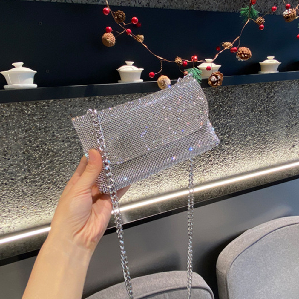 Mini Bling Rhinestone Shoulder Bags for Women 2023 Envelop Handbag Luxury Designer Diamond Evening Bag Clutch Purses Crossbody