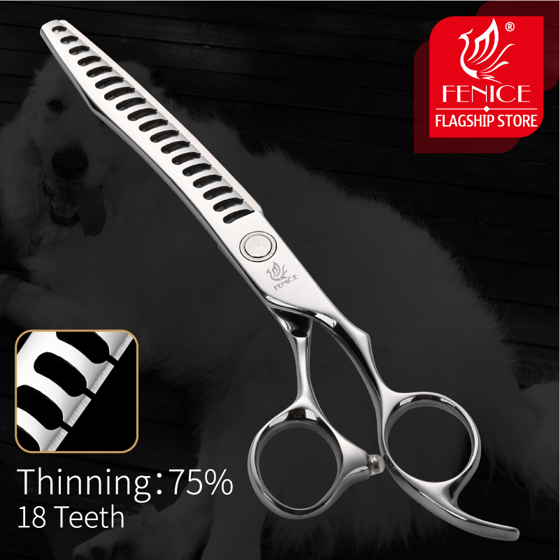 Fenice 7 inch Professional Pet Scissors Dog Grooming Scissors Thinning Shears Thinning Rate about 75%
