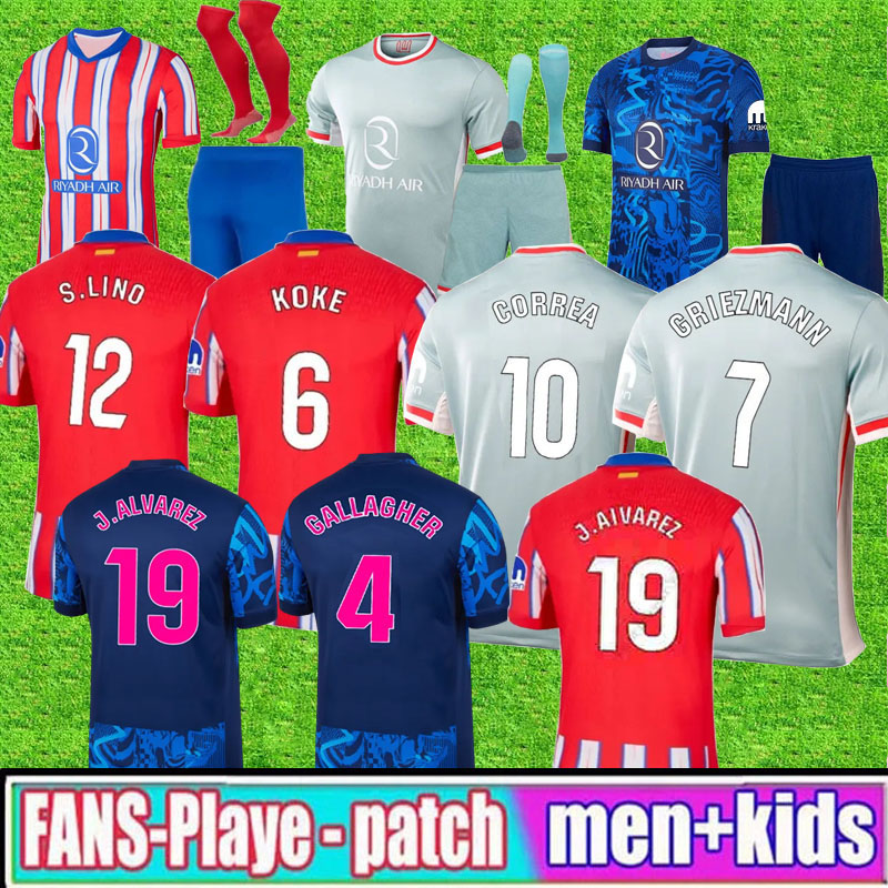 24 25 ATLETICO Soccer Jerseys GRIEZMANN J. AAREZ BARRIOS 2024 2025 DE PAUL CORREA MOA mADriDs camiseta de futbol SORLOTH LLORENTE A MAD Football Shirts