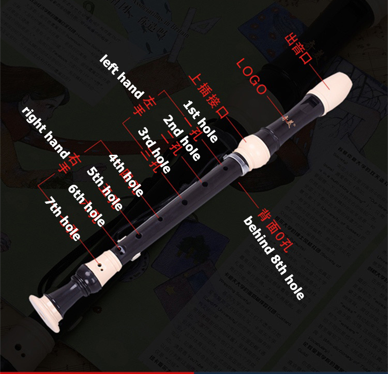 Alto Recorder of Germanic and Baroque, 8 Hole Clarinet, G Key Vertical Flute, Musical Instruments