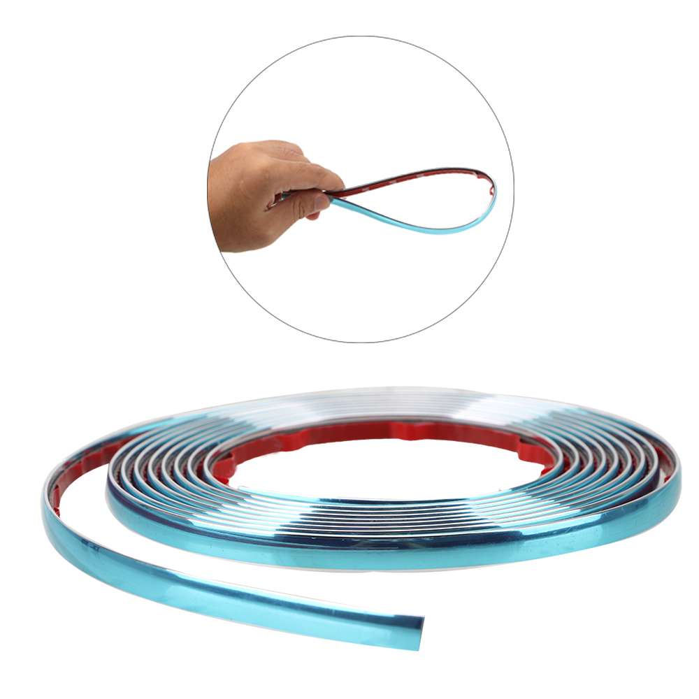 Sier Universal Self Adhesive Car-styling Styling Mouldings Car Rearview Mirror Bumper Protector Tape Side Door Chrome Strip 86fbe 5 f3bfd