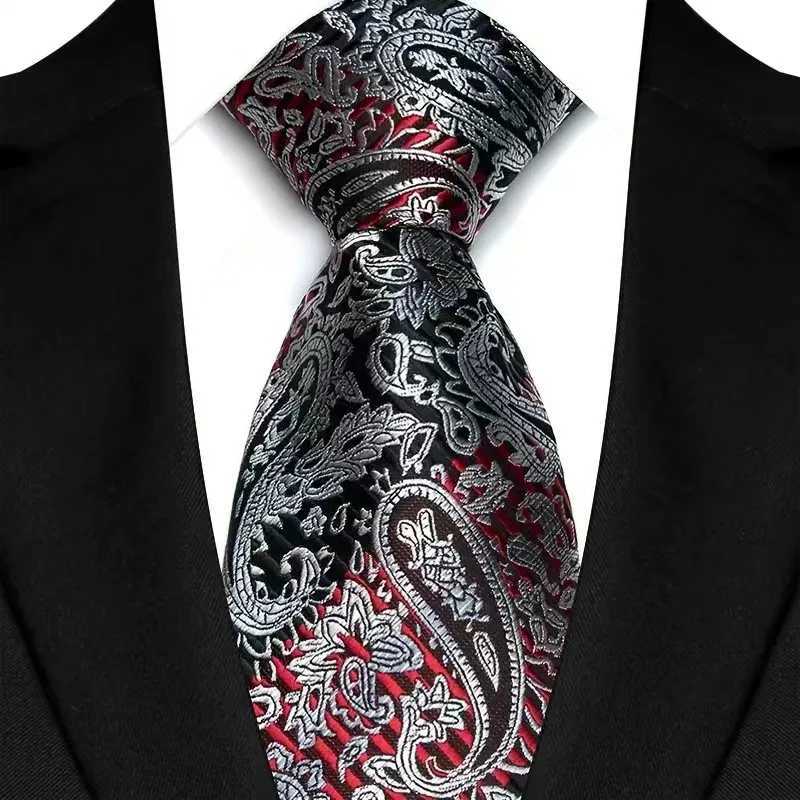 Luxury 8CM Mens Necktie Floral Paisley Ties For Man Groom Jacquard Woven Neck Tie Accories For Busin Wedding PartyX241111