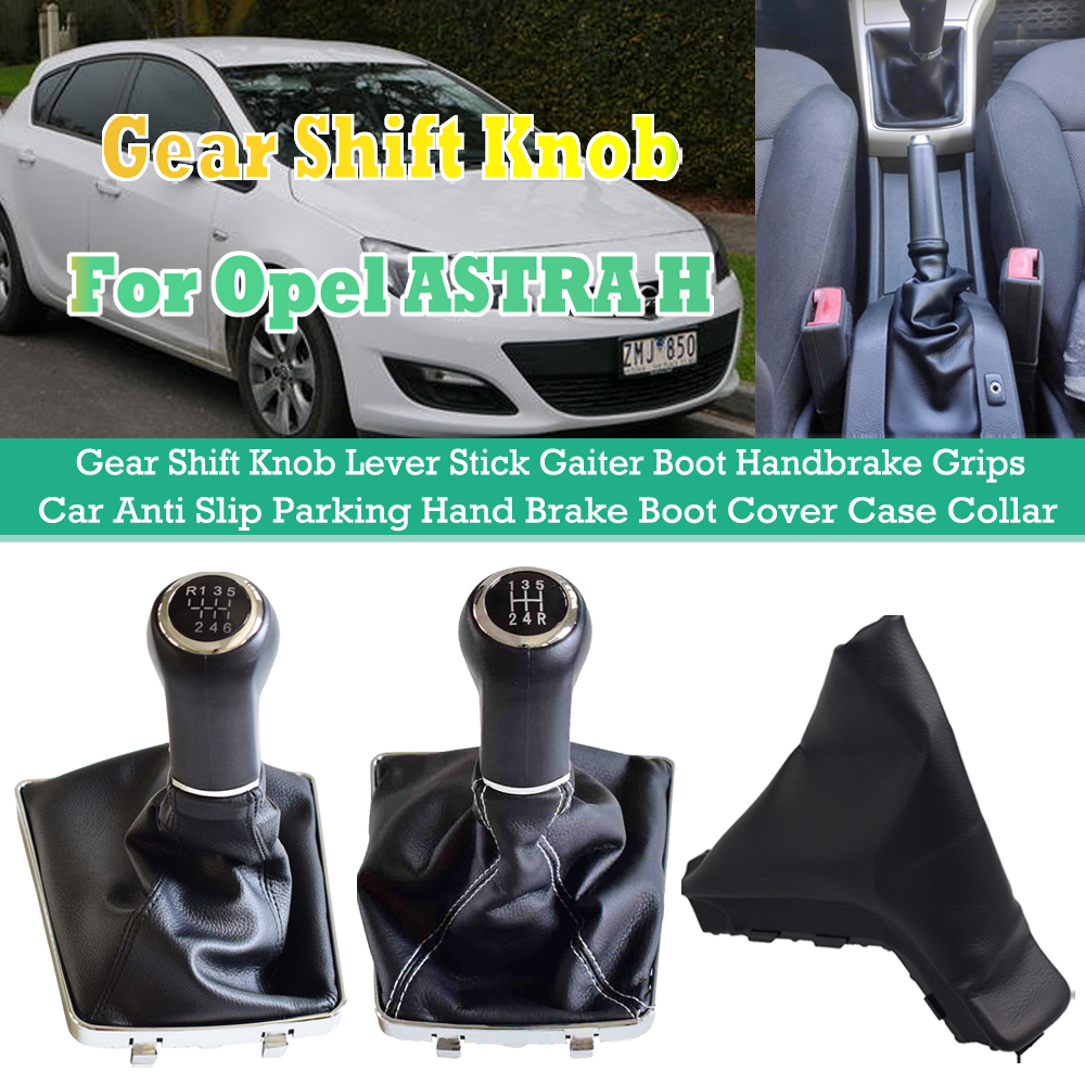 new Car Styling Manual 5 6 Speed Gear Shifter Stick Knob Lever With Leather Dust-Proof Cover For VAUXHALL 2025 OPEL ASTRA III H 1.6 04-10
