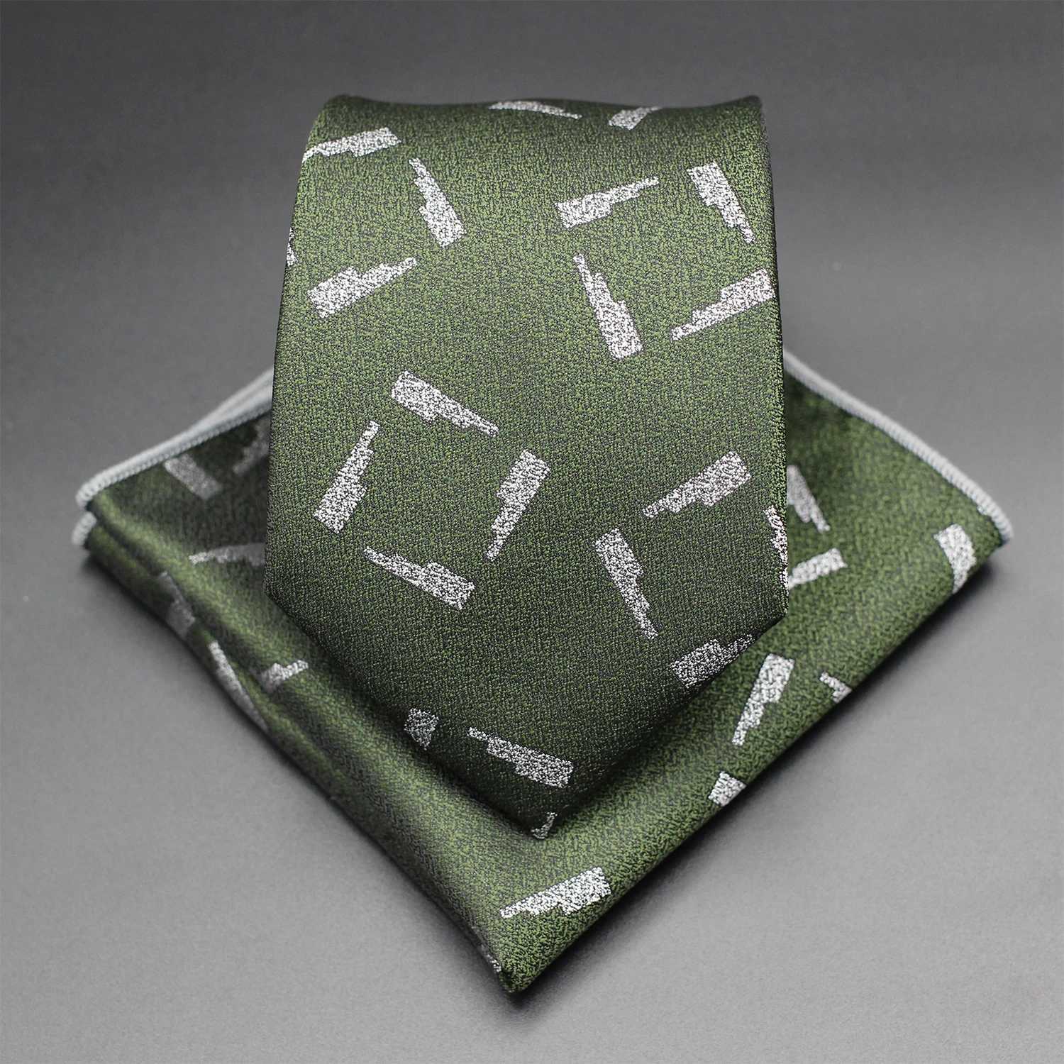 New Classic 100% Silk Mens Ties 8cm Formal Luxury Wedding High Quality Necktie Handkerchief Wedding Party Tie Set GravatasX241111