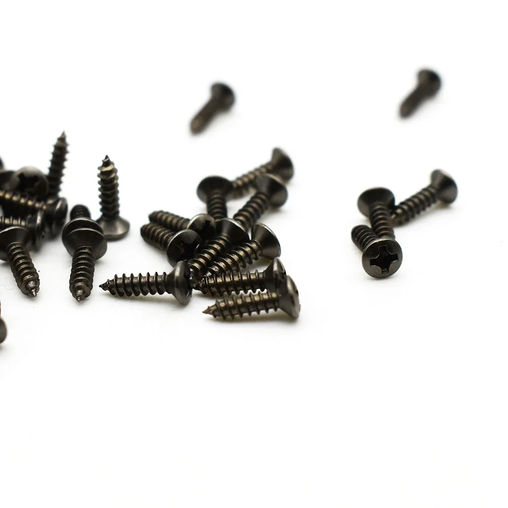50pcs 3*12mm Guitar Bass Pickguard Mounting Screws for ST TL LP SG Electric Guitarra Gold/Black/Silver/Gun Color