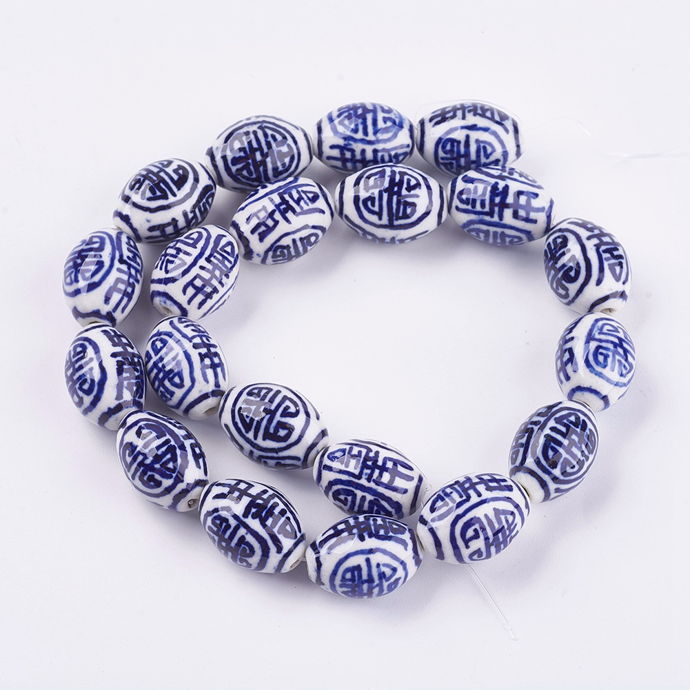 10/20Pcs Handmade Chinese Blue and White Porcelain Beads Flower Pattern Ceramic Clay Bead For Bracelet DIY Craft Jewelry Making