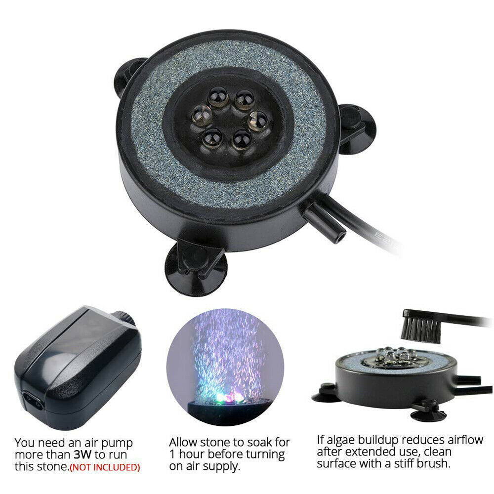 Submersible Underwater Fish Tank Light Color Changing Led Air Light Aquarium Air Bubble 6Pcs Lamp Making Oxygen for Fish Tank