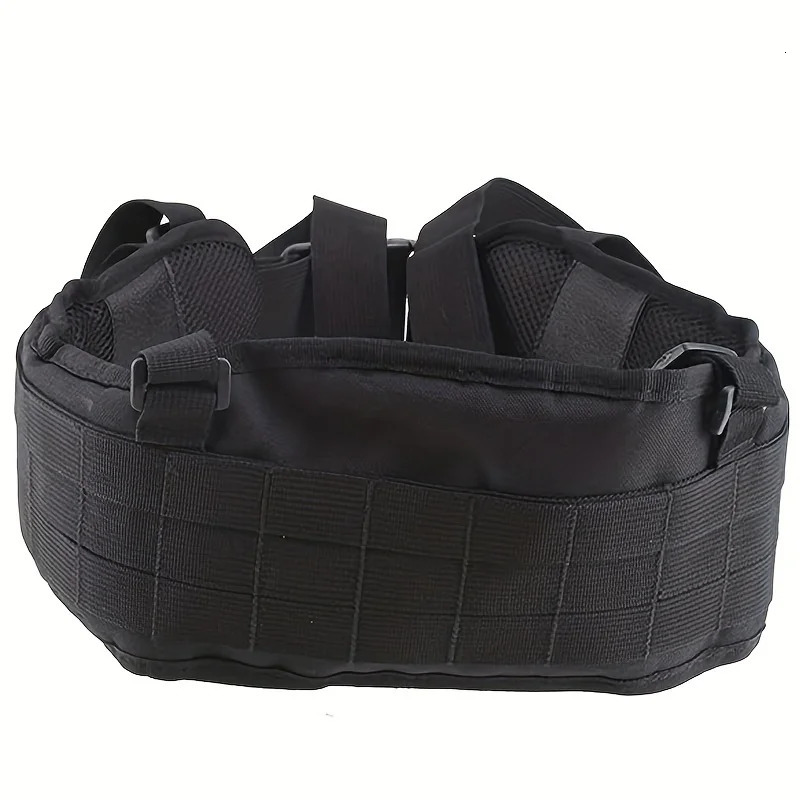 Tactical Battle Combat Airsoft Padded Equipment Molle Waist Belt with Adjustable Suspenders Free Straps 240401
