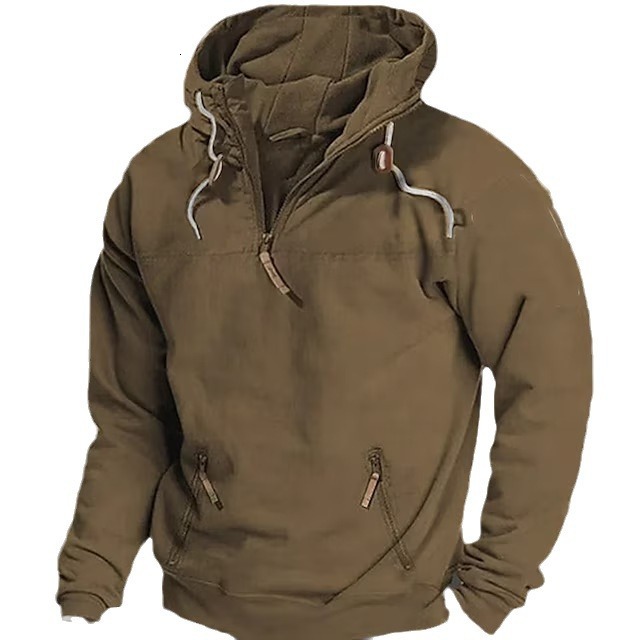 Designer autumn and winter hooded solid color men's casual European size hoodie youth thick coat men