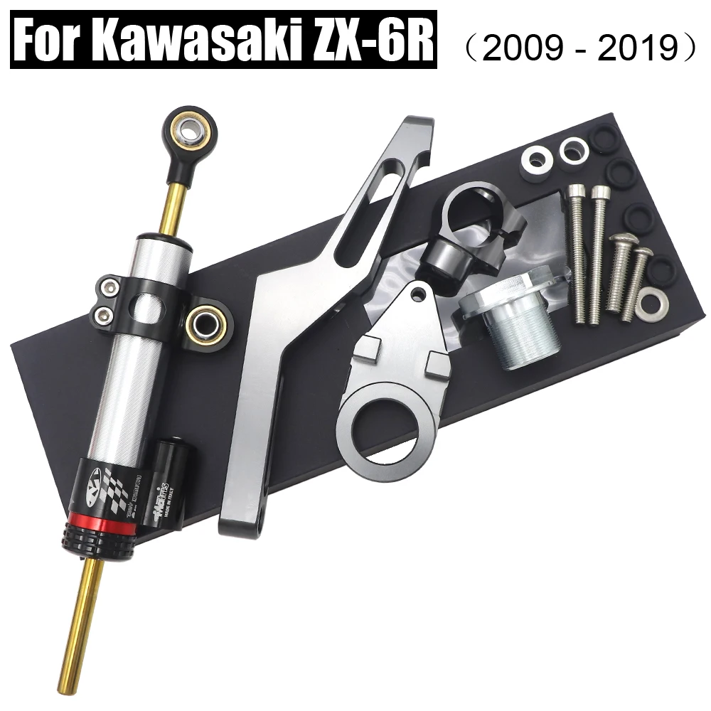 ZX-6R CNC Motorcycle Steering Stabilize Damper Bracket Mount For Kawasaki ZX6R 2009-2022 2021 2018 2017 2016 2015 2014 2013 2012