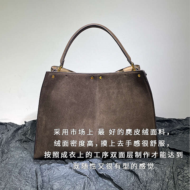 New kitten handbag commuting women's shoulder tote bag large capacity suede leather
