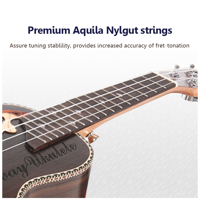 Acouway Ukulele Soprano Concert Ukulele 21 23 rosewood uku Ukelele with Aquila String mini Hawaii guitar Musical Instruments