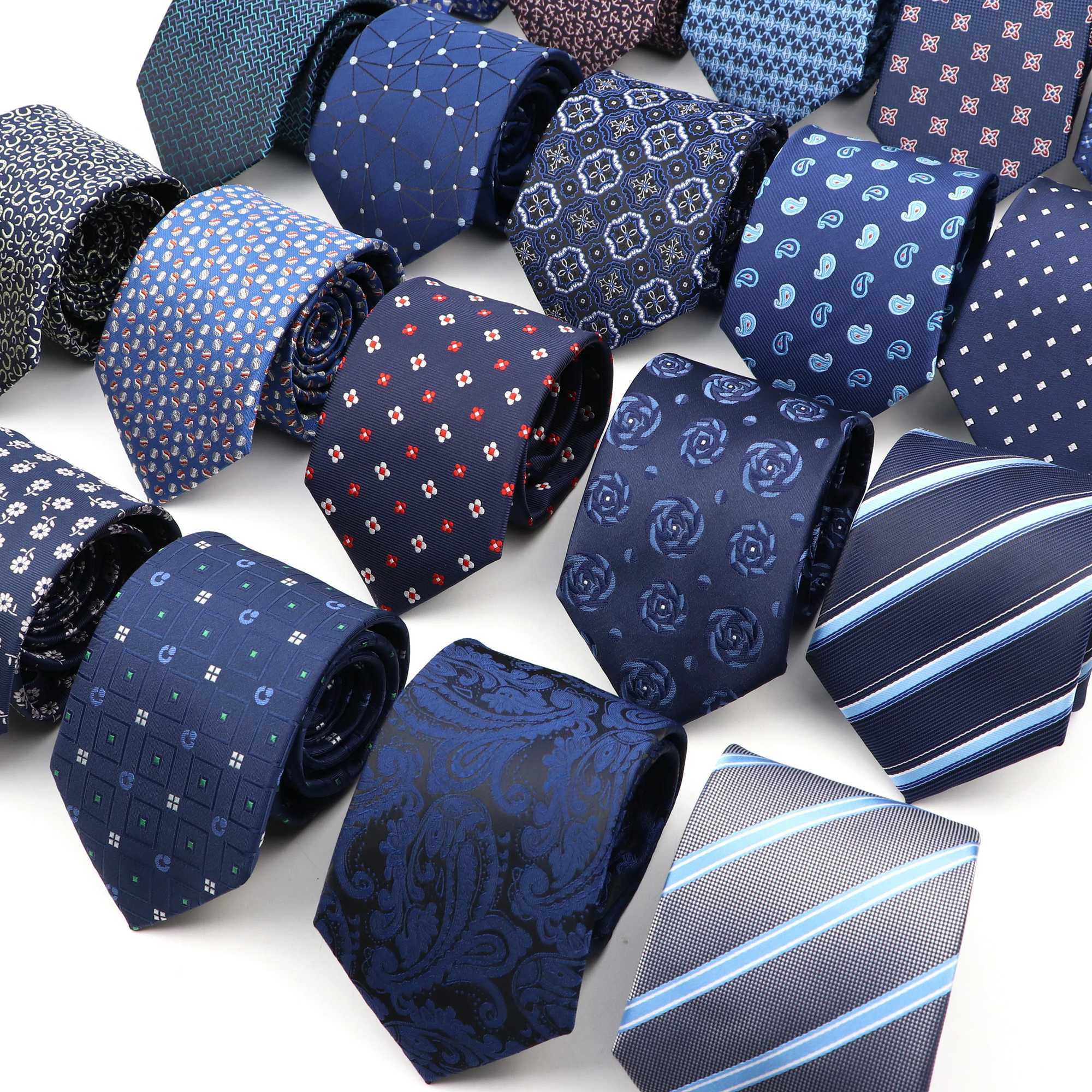 Classic Blue Red Gray Mens Tie Busin Formal Wedding 8cm Necktie Jacquard Woven Cravat Fashion Shirt Dr Daily AccoriesX241109