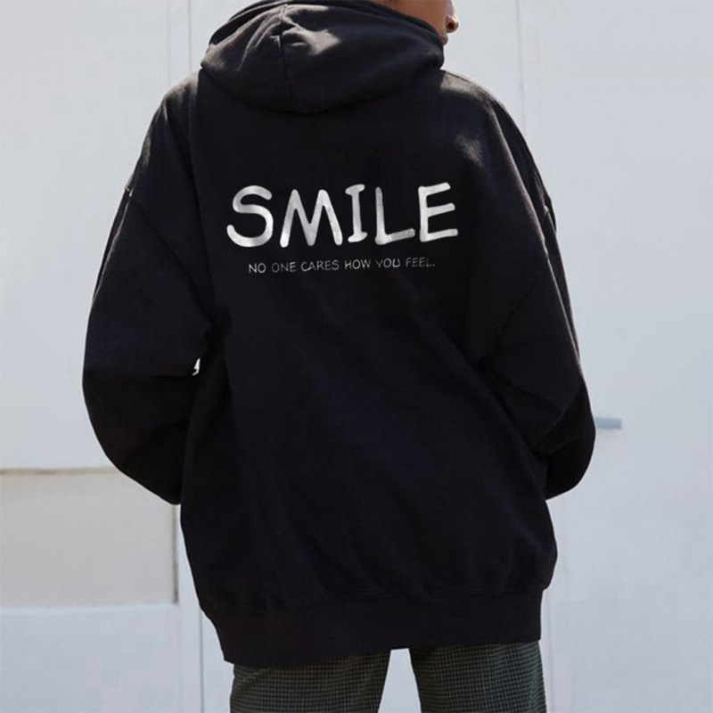 Designer's hot selling new letter pattern printed casual and fashionable hooded women's hoodie with off shoulder sleeves