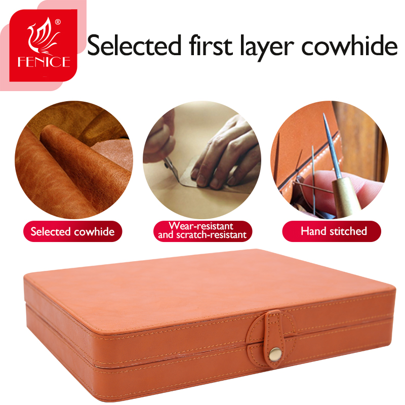 Fenice hairdressing toolbox leather hairdresser scissors tools case pouch holder box luggage comb clip portable storage box