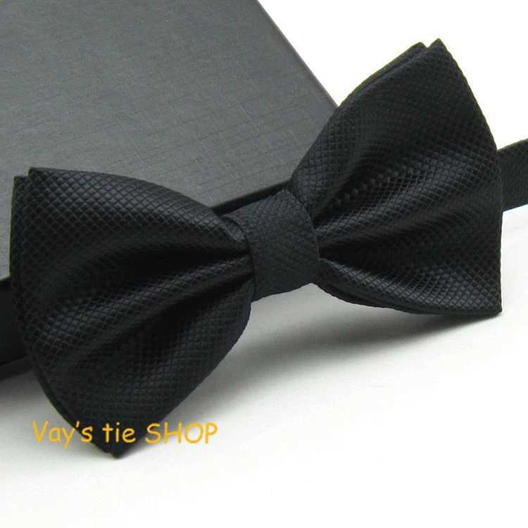 Mens Paritas 2021 Fashion Bowtie Dull Jacquard Plaid Grid Bow Ties Leisure Solid Wedding Tuxedo Butterfly Black 12*6CMX241109