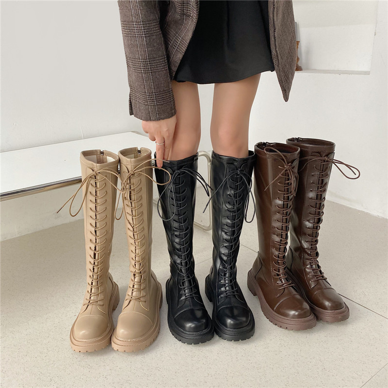 Women's Shoes Mid Calf Boots Boots-Women Thigh Heels High Sexy Round Toe Rock Autumn 2021 Lolita Low Over-the-Knee Ru ce83 -Women