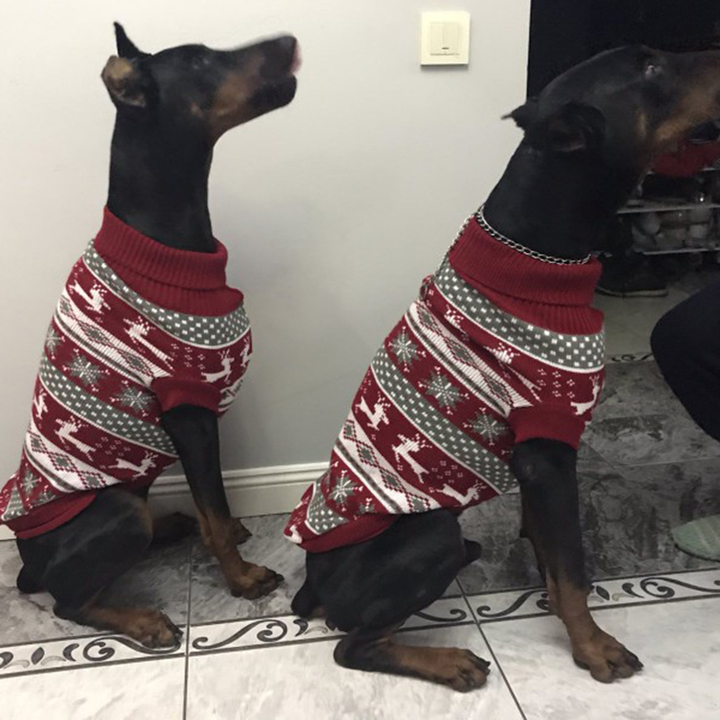 British Knitting Pet Sweater for Medium Large Dogs Christmas Elk Big Dog Clothes Labrador Pitbull Pullovers Mascota Clothing