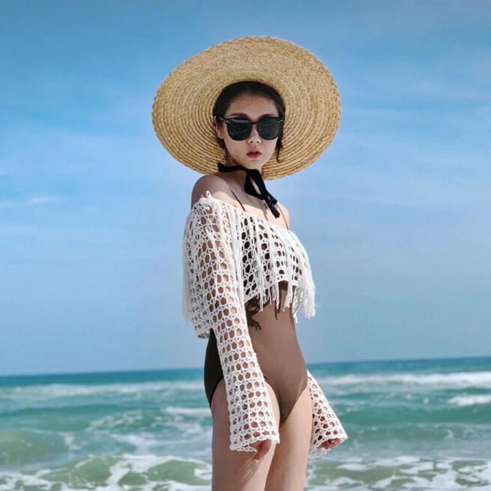 Women Raffia Wide Brim Boater Hat 15cm 18cm Straw Flat Summer With White Black Ribbon Tie Sun Beach Cap 240410