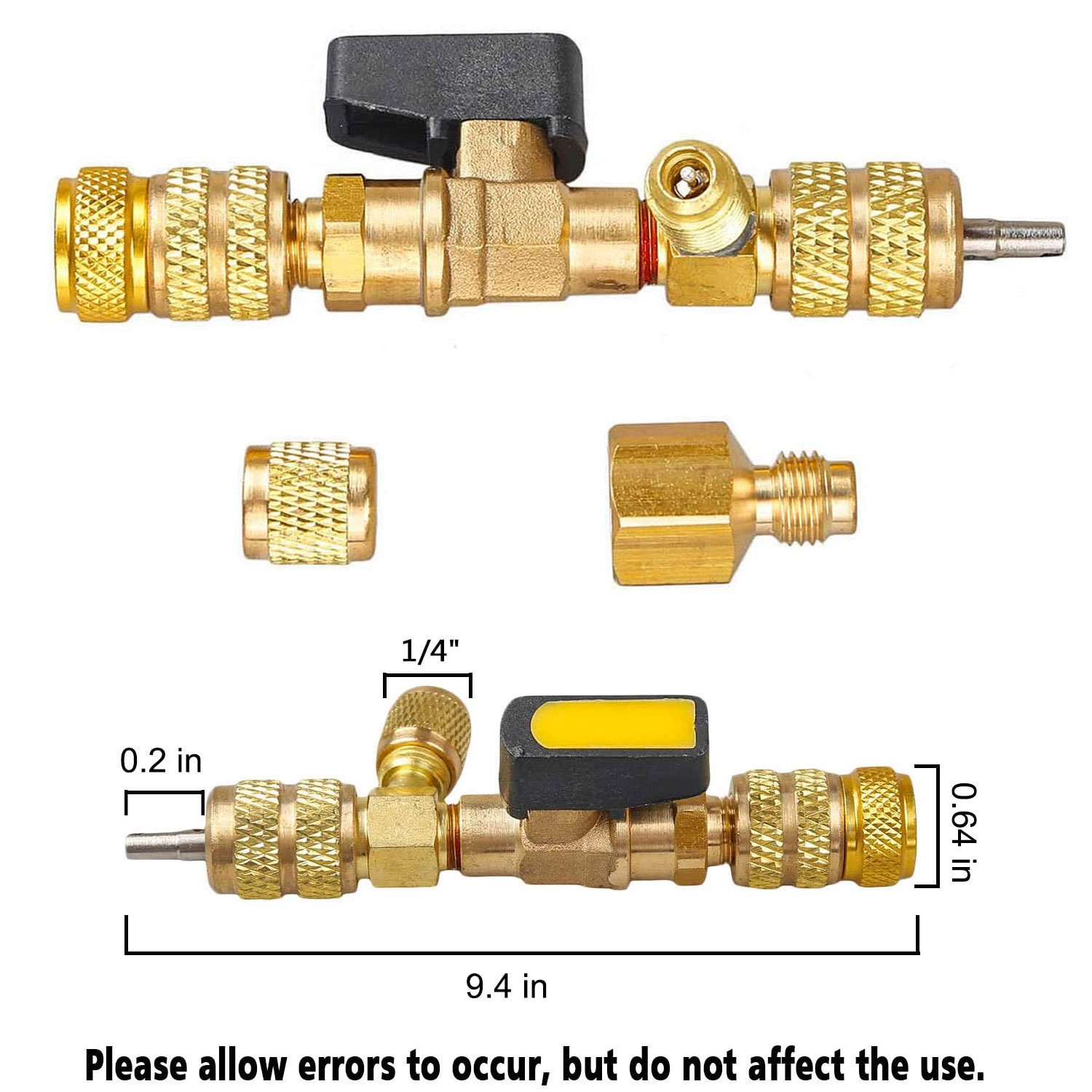 R410A R22 Valve Core Remover Installer Tool with Dual Size 1/4 & 5/16 Port for R404A R407C R134A R12 R32 HVAC System