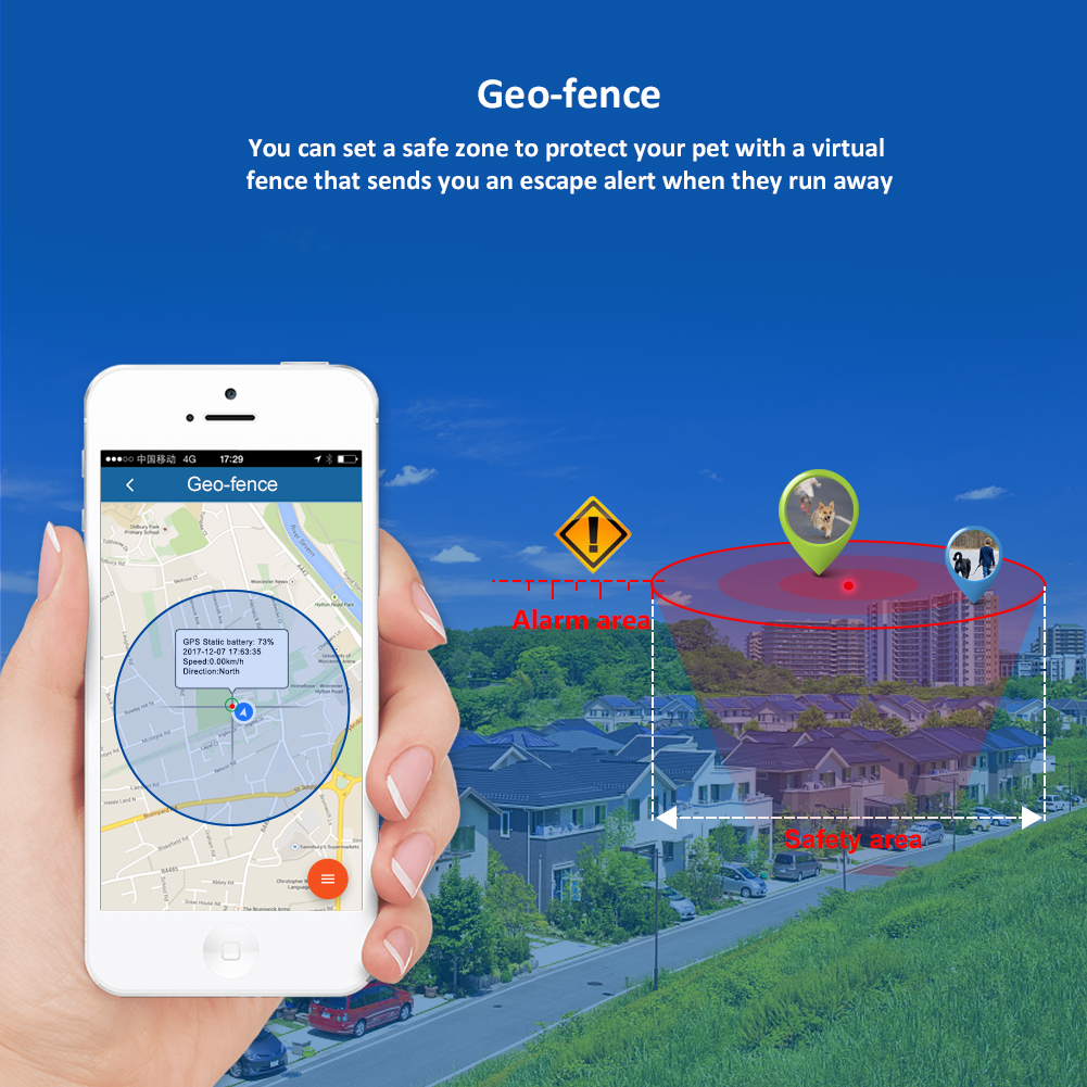 Electronic Pet GPS Tracker Mini Realtime Track Waterproof IP67 500mAh Geo Fence APP Dog Products