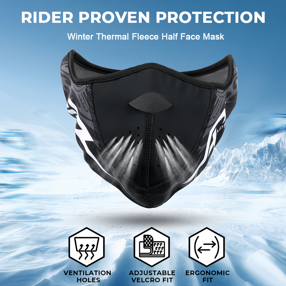 Motorcycle Half Face Mask new Cover Winter Warmer Fleece Moto Balaclava Breathable 2025 Windproof Ski Motorbike Cycling Riding Men Women