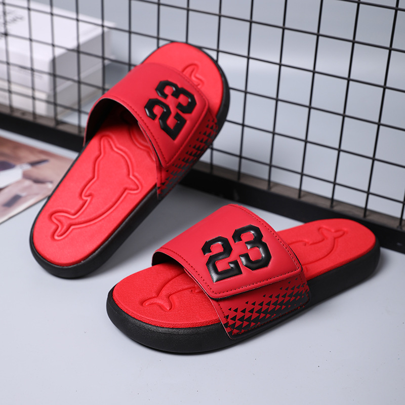 Men's outdoor slippers for outdoor wear, one line slippers, summer sandals, anti slip, European and American trendy men's slippers