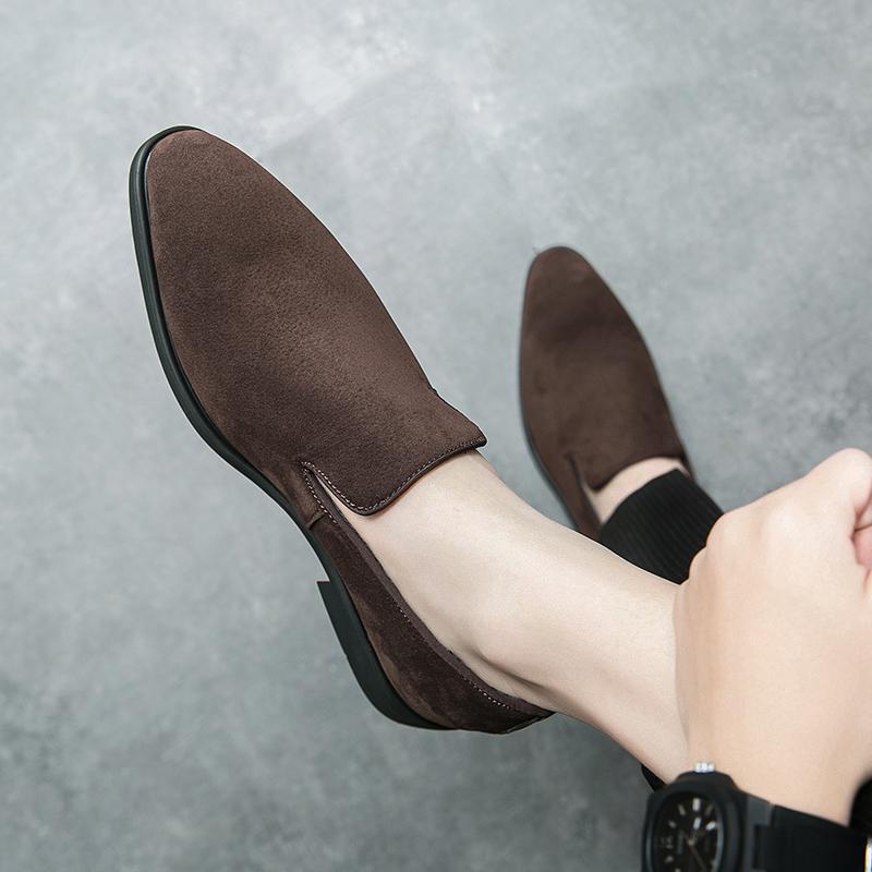 Dress Shoes Spring Italian Designer Brand Suede Leather Business Office Mens Brown Nightclub Party Loafers Footwear For men size 38-46 Red Shoes