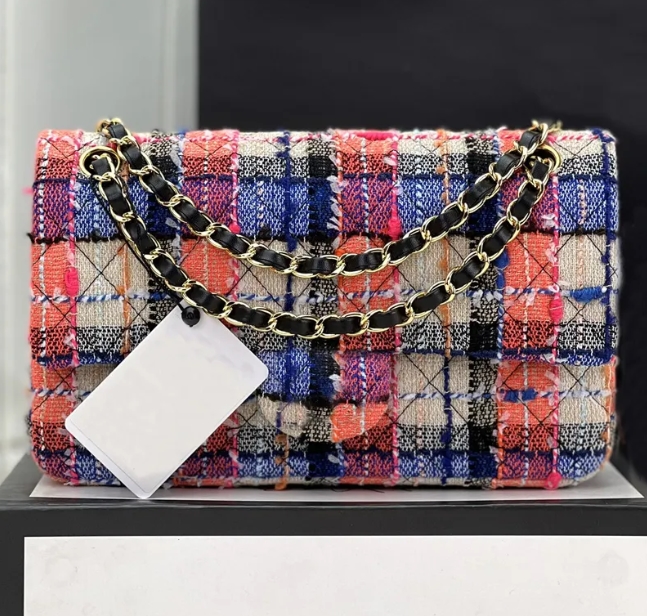 10A Top Tier Mirror Quality 19 Bags Small 25CM Blue Denim Quilted Flap Purse Designer Womens Crossbody Shoulder Gold Strap Box Chian Bag Medium Handbag