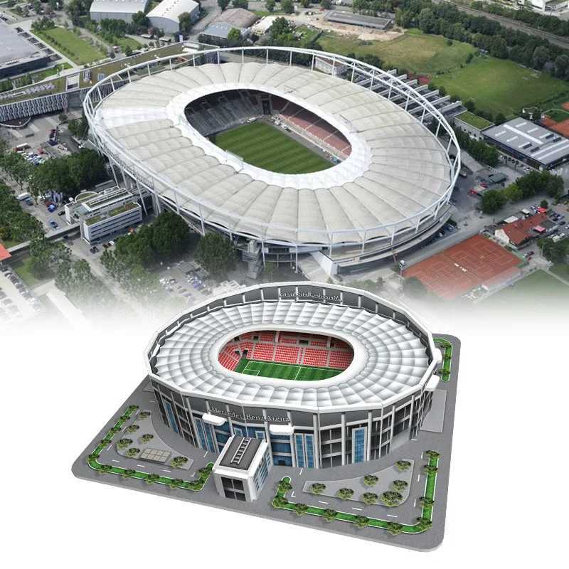 10 in 1 Champions League Football Stadium 3D Paper Puzzle DIY Mosaic Architecture Gym Toys Gifts Educational Toys W241109
