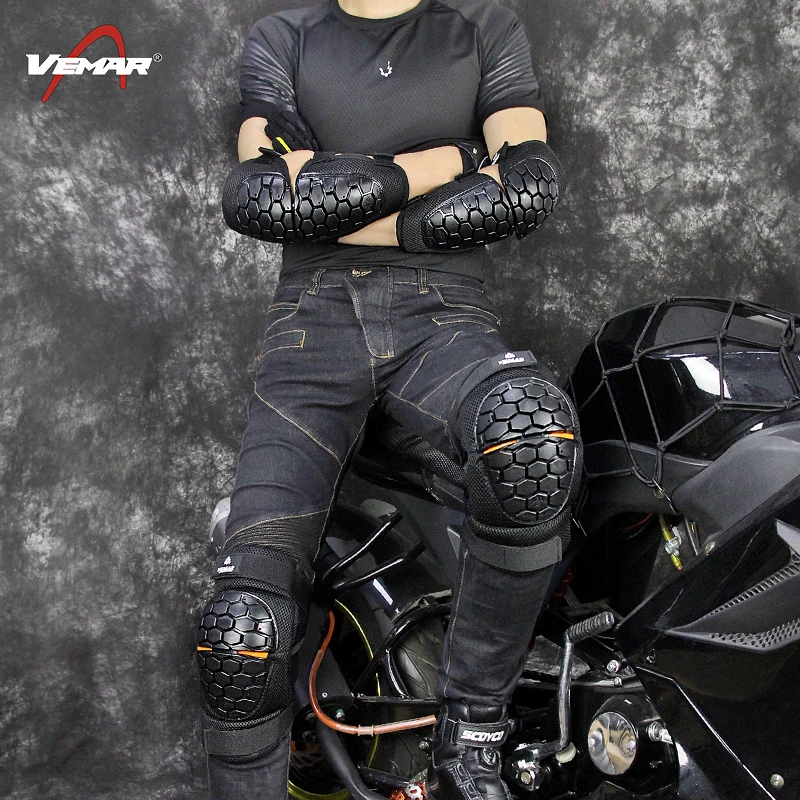 Motocross Summer Elbow Knee Pad Suit Brace Bike Outdoor Sports Anti Fall Drop Riding Cycling Motorcycle Kneepad Hand Leg Protect