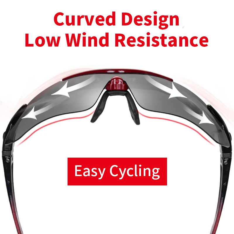 ROCKBROS Polarized Cycling Glasses Outdoor Sports Bicycle Sunglasses Mountain Bike Goggles Eyewear Myopia Frame 5 Lenses Light 240402