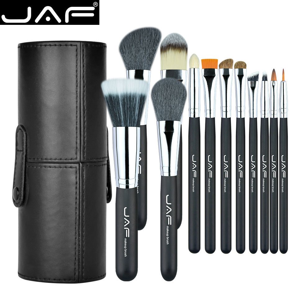 e Brand Makeup Brushes pcs JAF Kit Holder Tube Convenient Portable Leather Cup Natural Hair Synthetic Duo Fiber Studio J MCB
