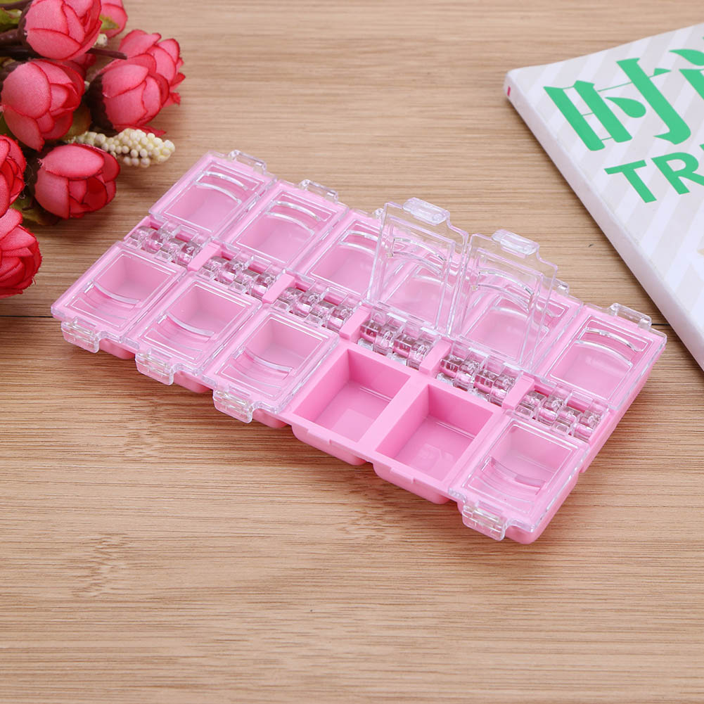 1PC Plastic Nail Tools Storage Box Case Nail Rhinestone Studs Decorations Brushes Buffer Files Grinding Container Holder Case